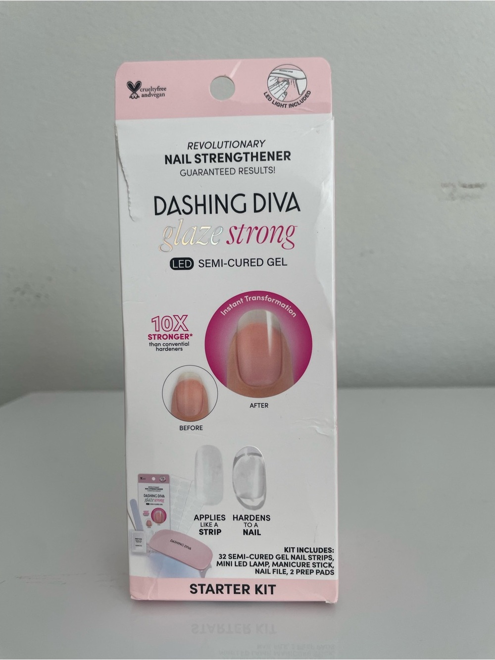 Glaze Strong LED Semi-Cured Gel Nail Strengthener - Pink